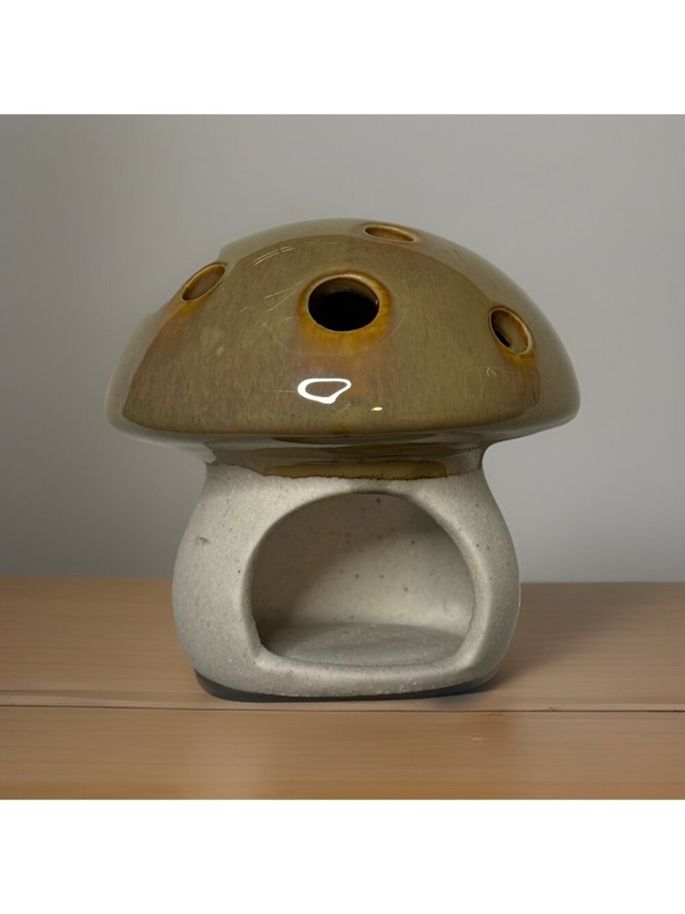 Mushroom Tea Light Candle Holder 1968 Vandor Flower Frog Fairy House Vintage MCM